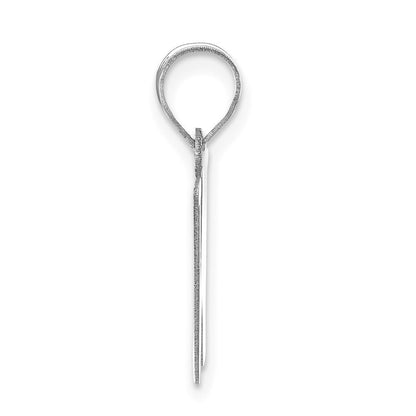 14k White Gold 14kw Polished Letter W Initial Pendant