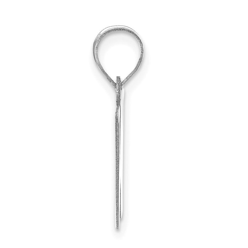 14k White Gold 14kw Polished Letter W Initial Pendant