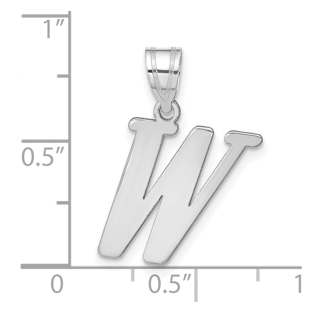 14k White Gold 14kw Polished Letter W Initial Pendant