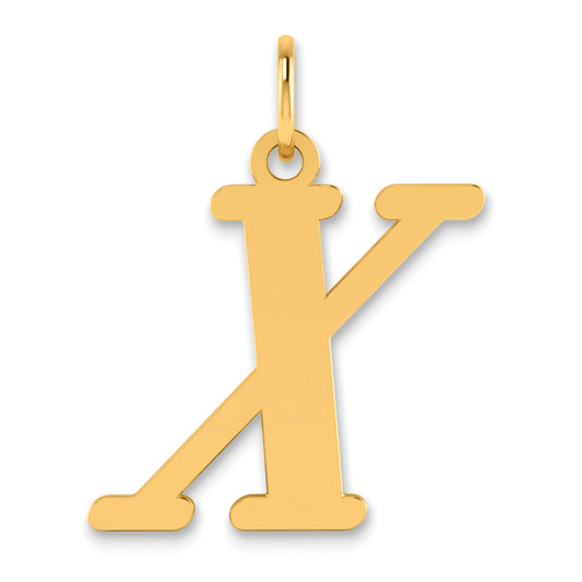 14K Yellow Gold Polished Letter X Initial Pendant