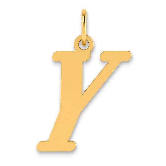 14K Yellow Gold Polished Letter Y Initial Pendant
