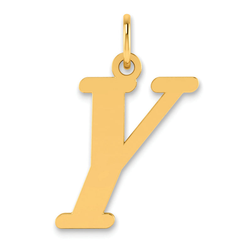 14K Yellow Gold Polished Letter Y Initial Pendant