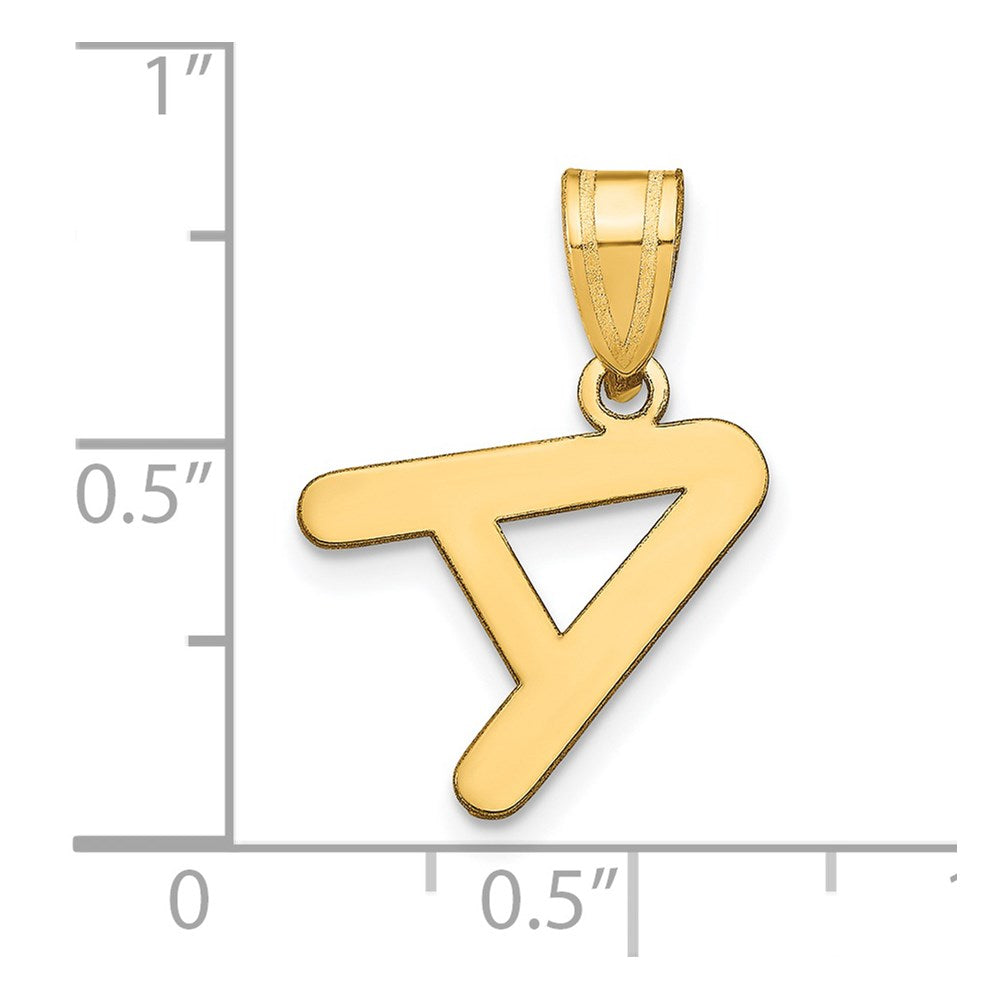 14k Yellow Gold 14k Polished Bubble Letter A Initial Pendant