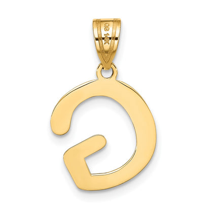14k Yellow Gold 14k Polished Bubble Letter G Initial Pendant