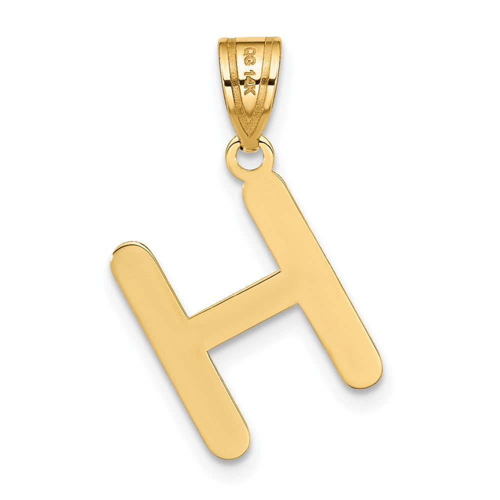 14k Yellow Gold 14k Polished Bubble Letter H Initial Pendant