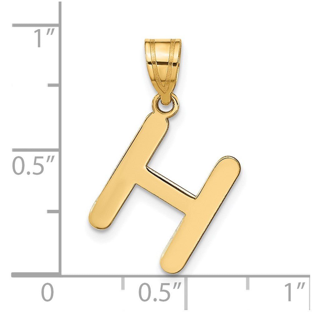 14k Yellow Gold 14k Polished Bubble Letter H Initial Pendant