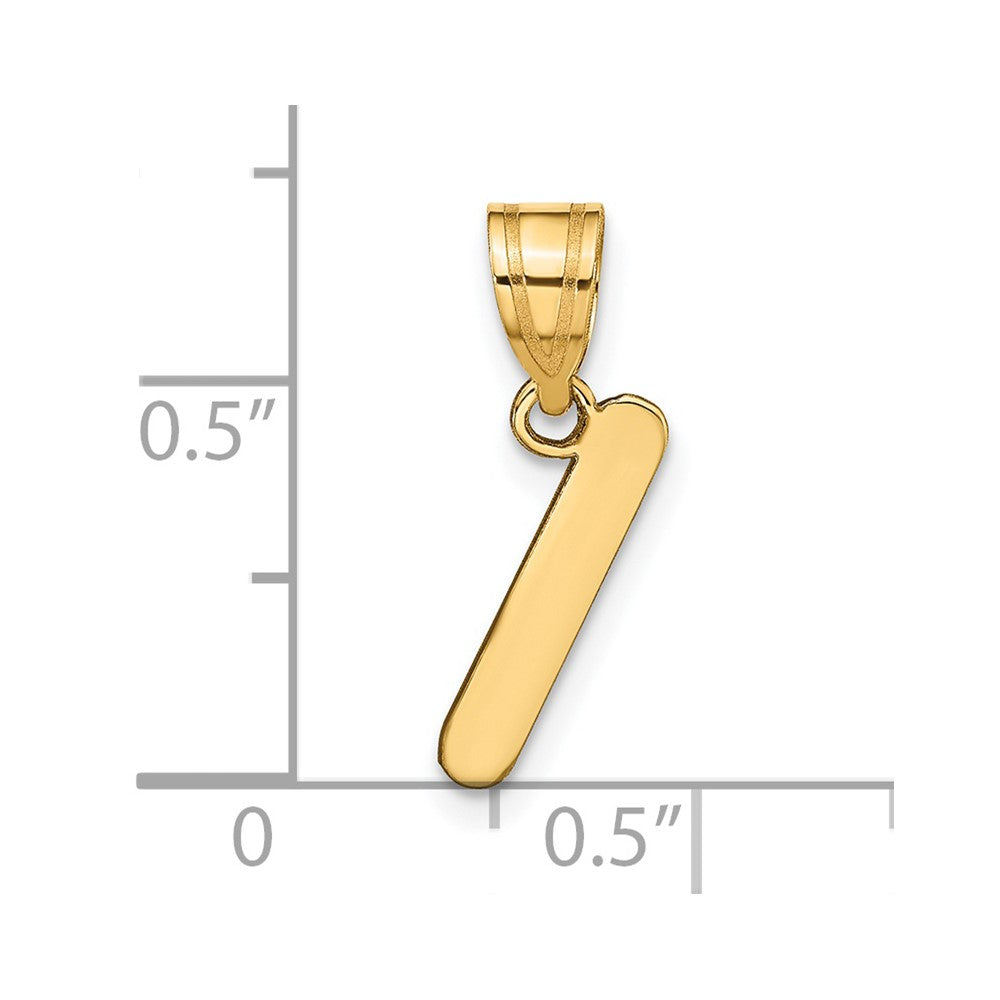 14k Yellow Gold 14k Polished Bubble Letter I Initial Pendant