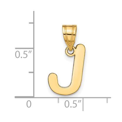 14k Yellow Gold 14k Polished Bubble Letter J Initial Pendant