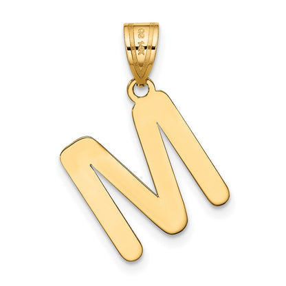 14k Yellow Gold 14k Polished Bubble Letter M Initial Pendant