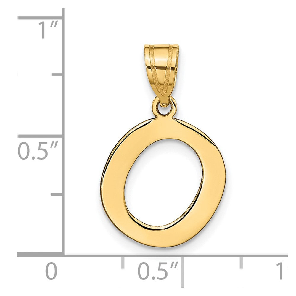 14k Yellow Gold 14k Polished Bubble Letter O Initial Pendant