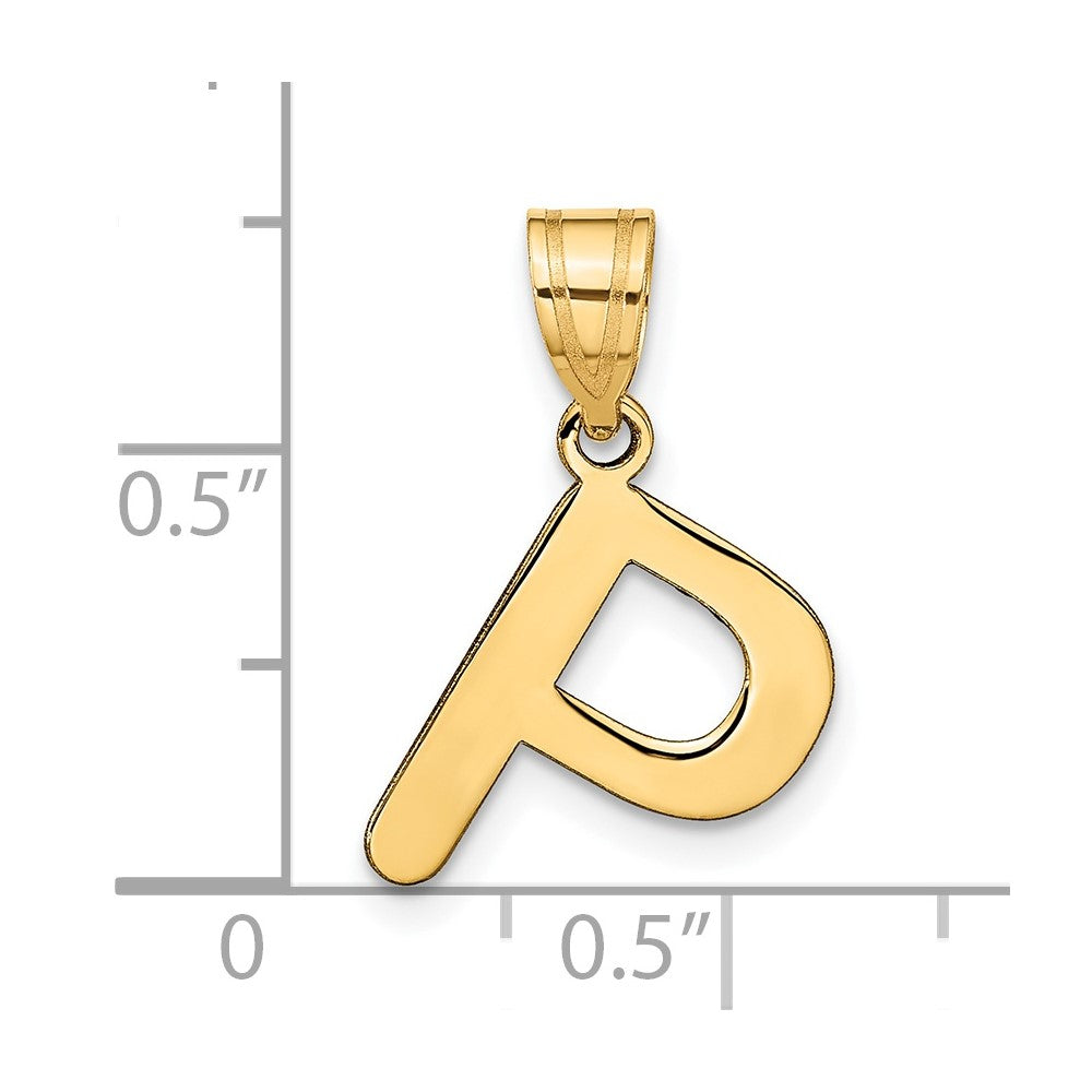 14k Yellow Gold 14k Polished Bubble Letter P Initial Pendant