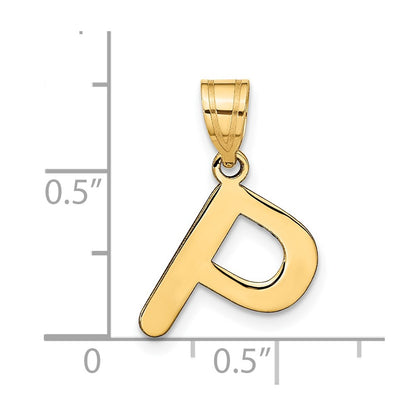 14k Yellow Gold 14k Polished Bubble Letter P Initial Pendant