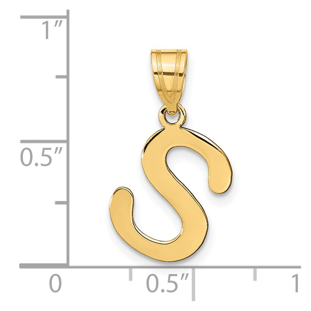 14k Yellow Gold 14k Polished Bubble Letter S Initial Pendant