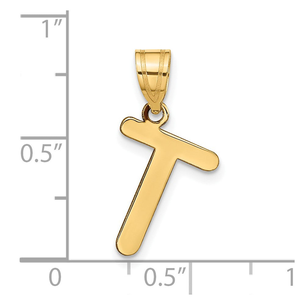 14k Yellow Gold 14k Polished Bubble Letter T Initial Pendant