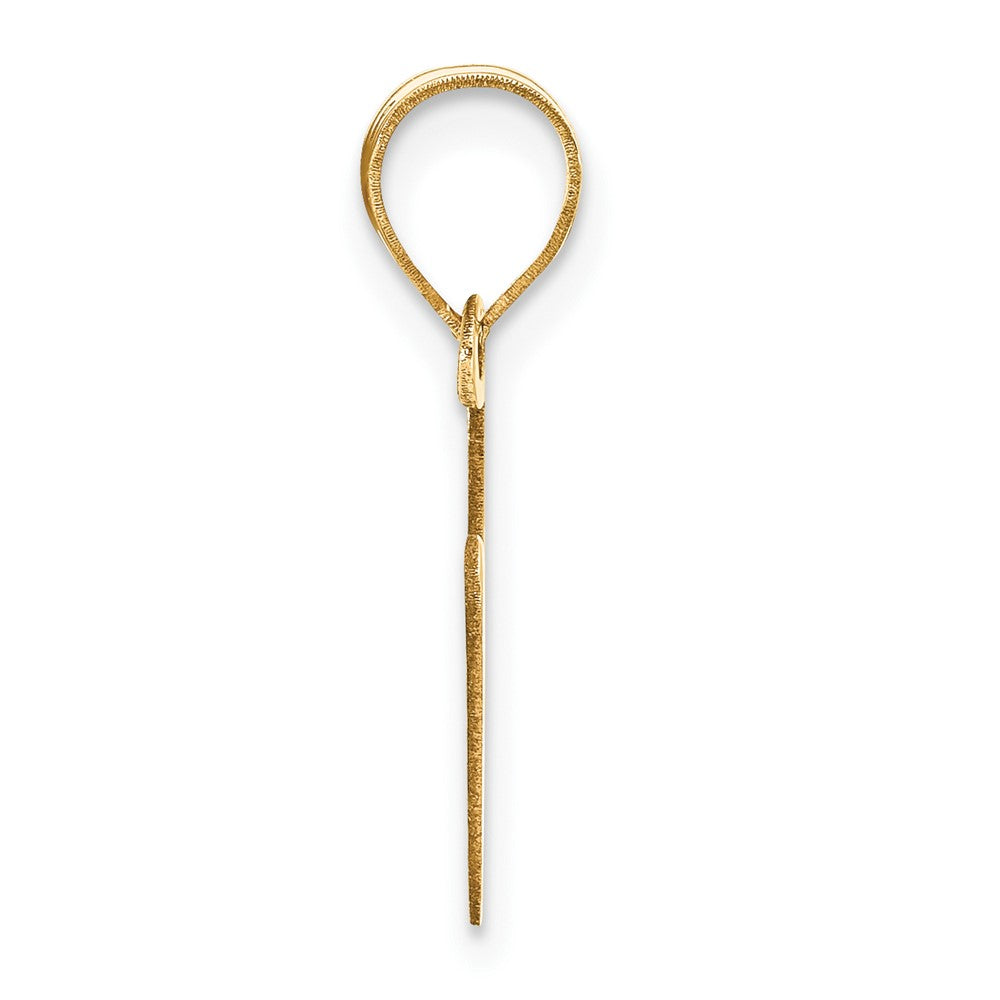 14k Yellow Gold 14k Polished Bubble Letter V Initial Pendant