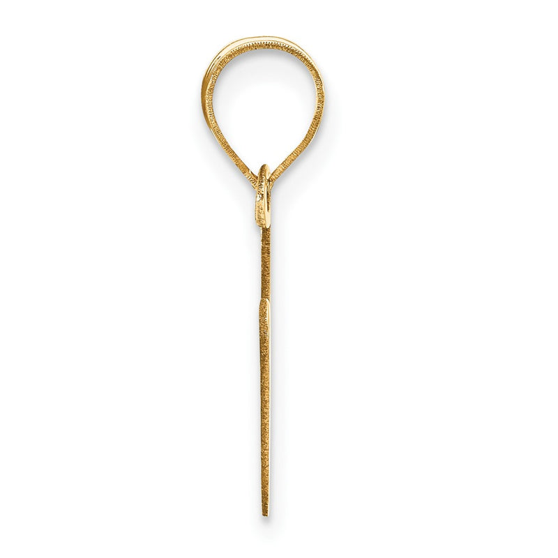 14k Yellow Gold 14k Polished Bubble Letter V Initial Pendant