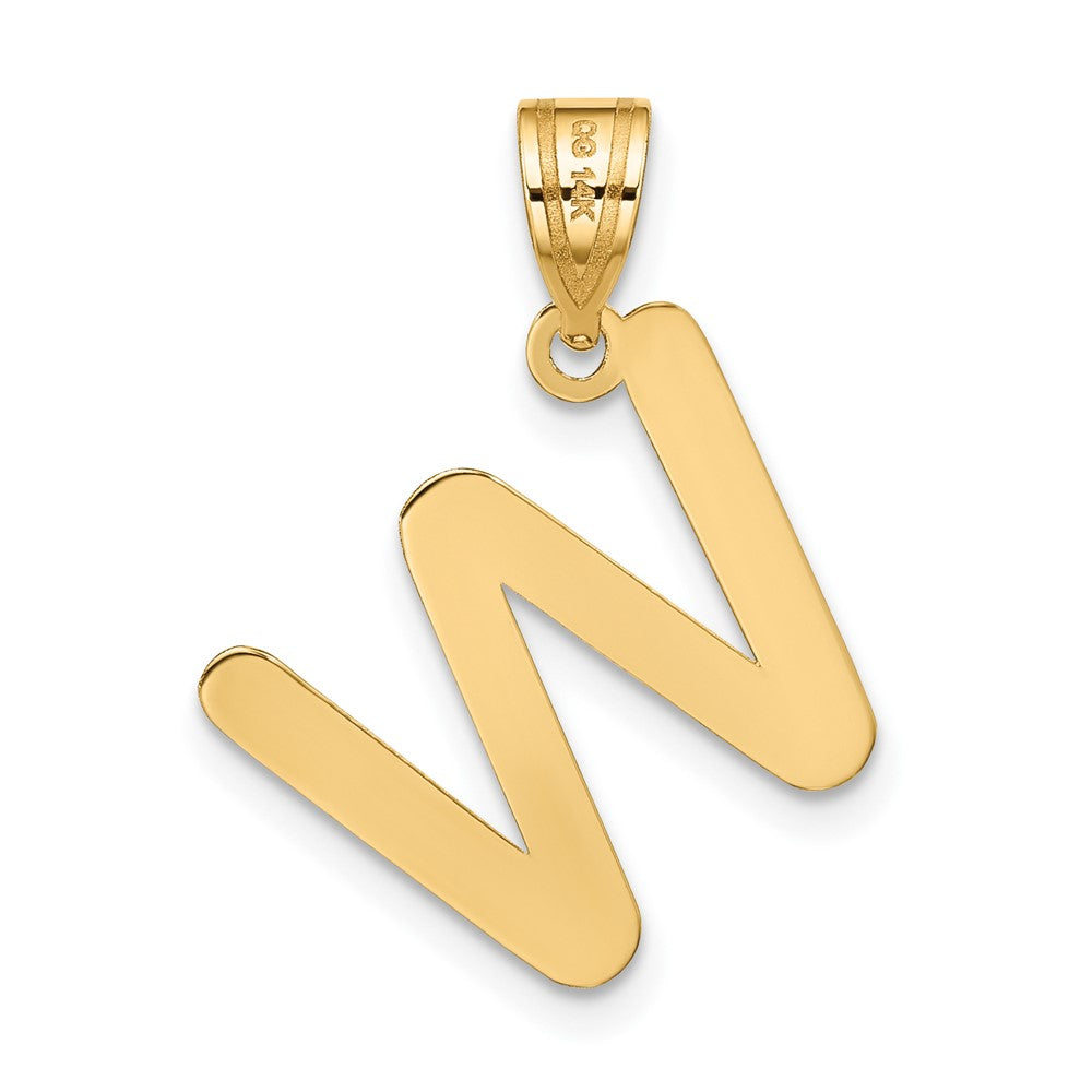 14k Yellow Gold 14k Polished Bubble Letter W Initial Pendant