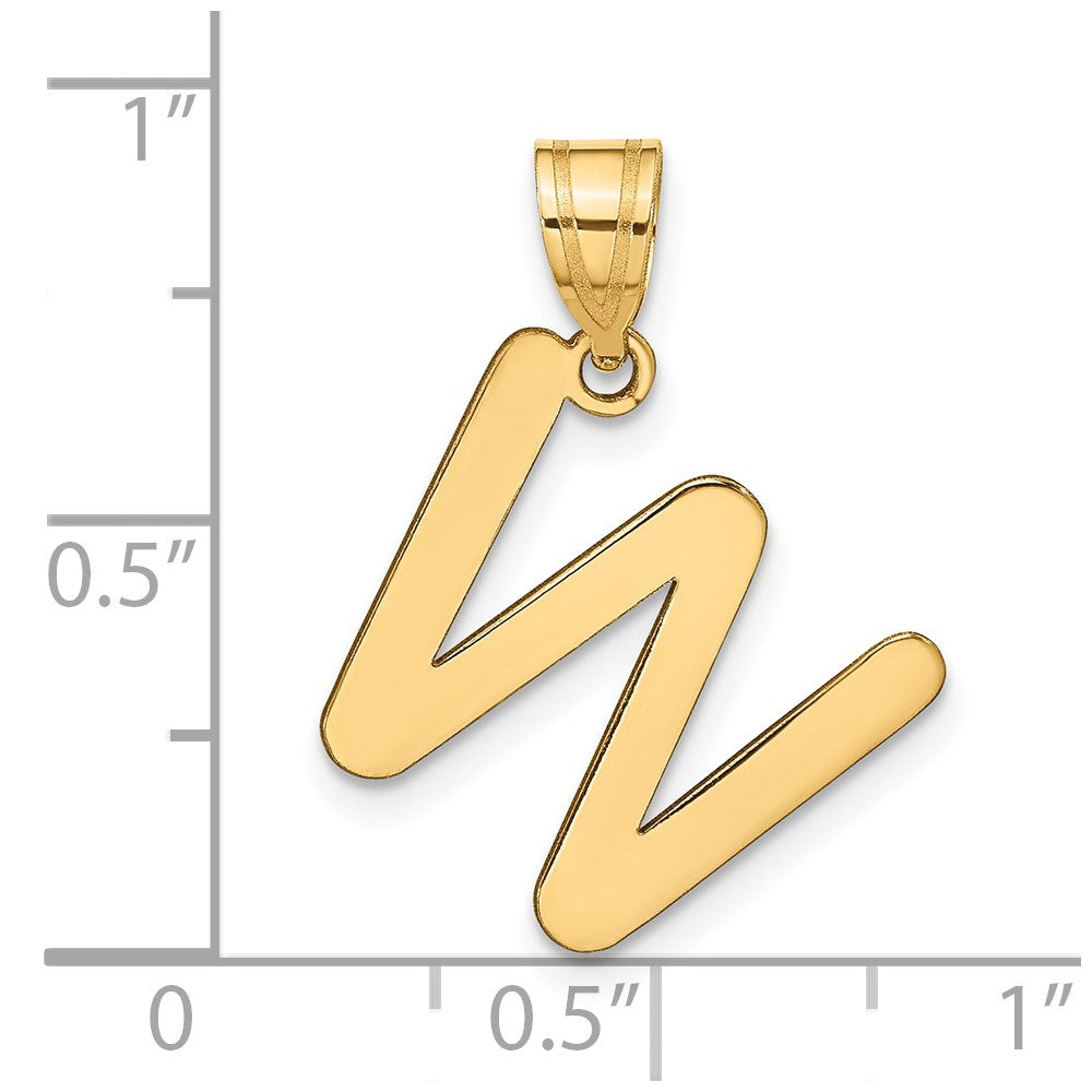 14k Yellow Gold 14k Polished Bubble Letter W Initial Pendant