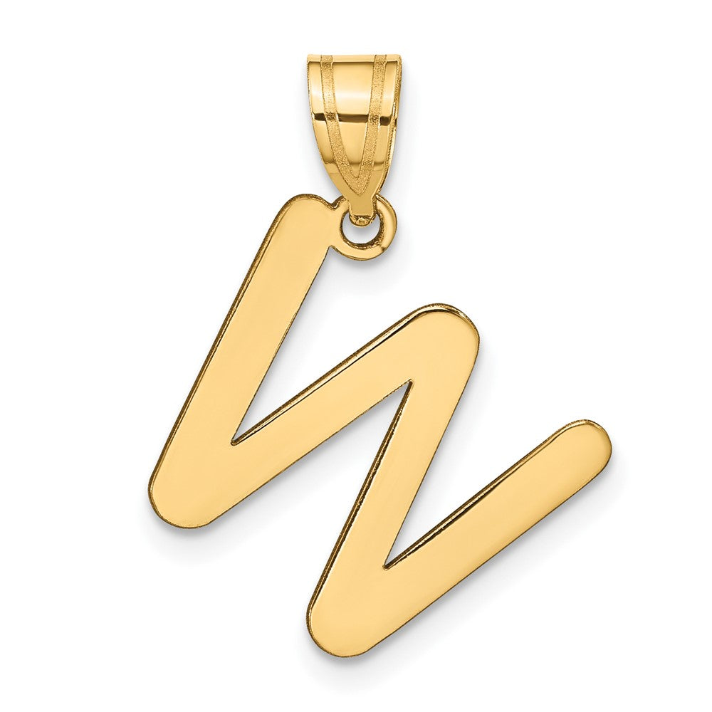 14k Yellow Gold 14k Polished Bubble Letter W Initial Pendant