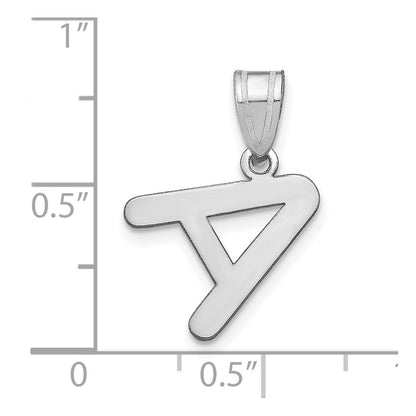 14k White Gold 14kw Polished Bubble Letter A Initial Pendant