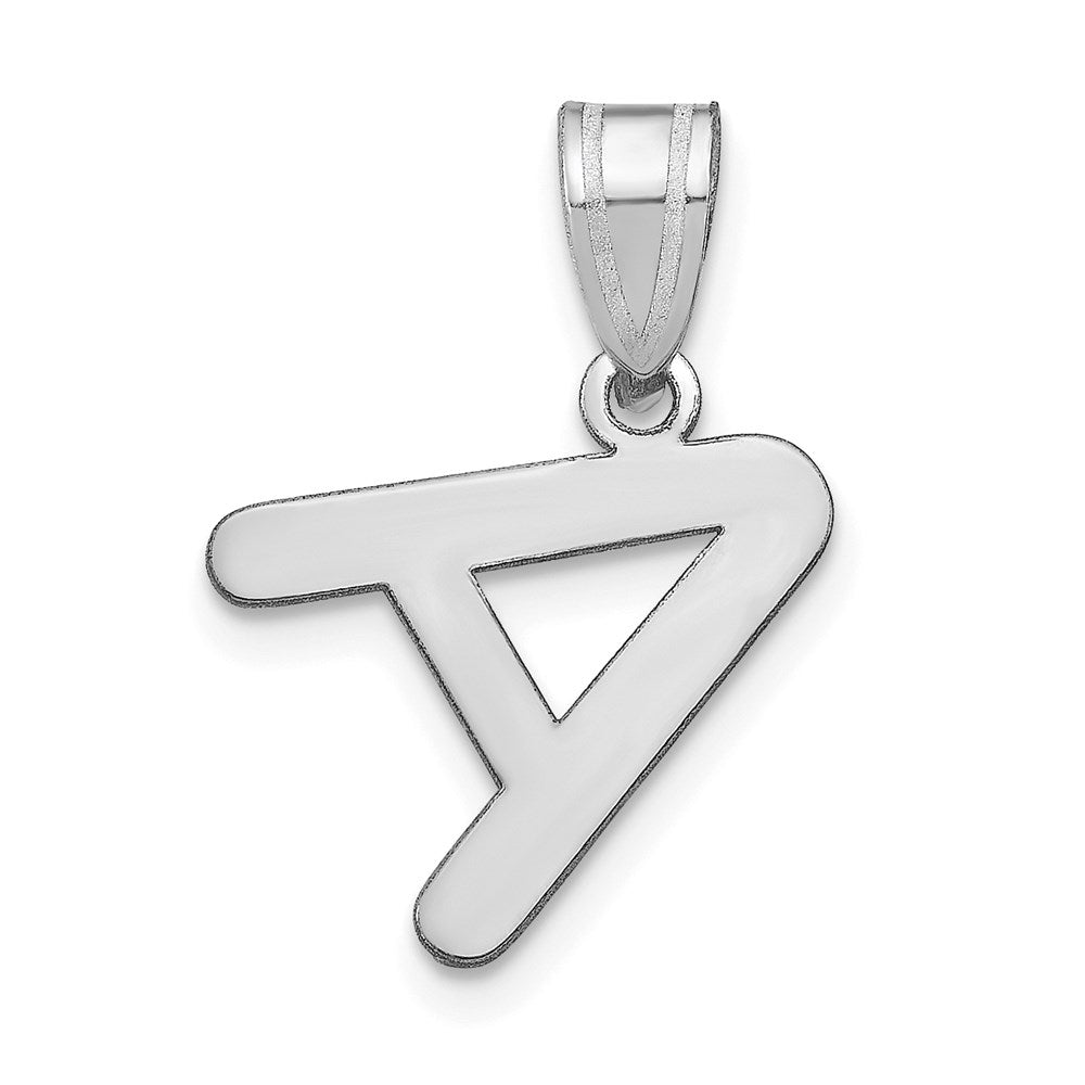 14k White Gold 14kw Polished Bubble Letter A Initial Pendant