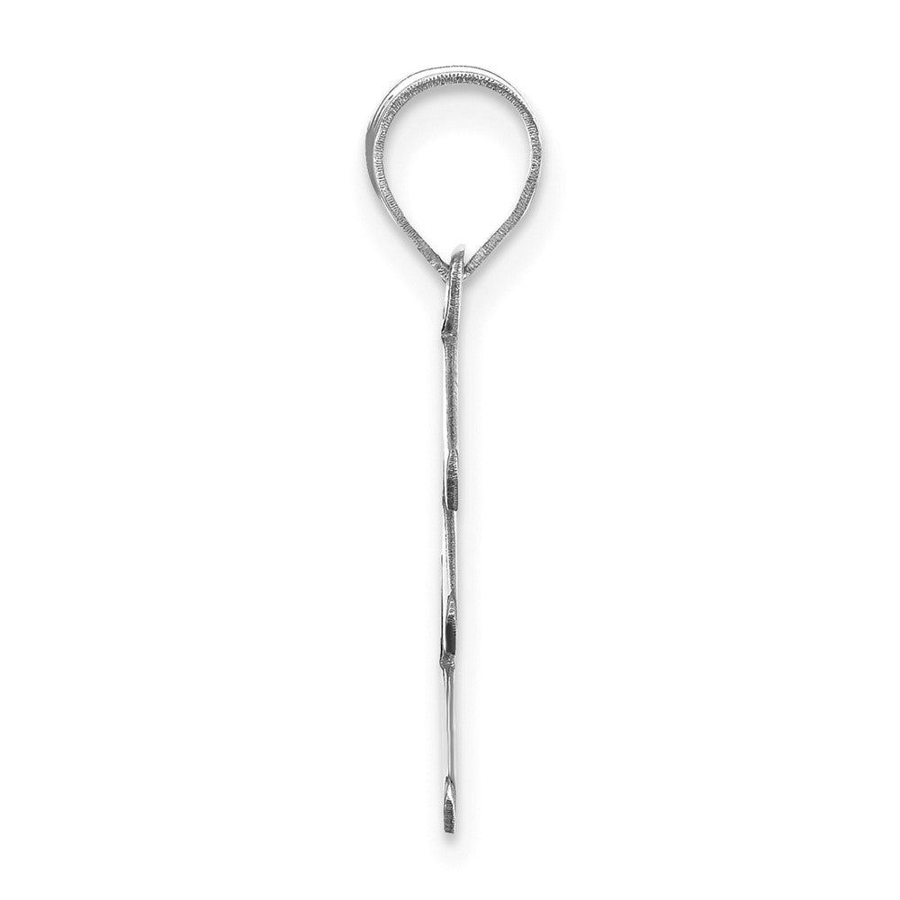 14k White Gold 14kw Polished Bubble Letter E Initial Pendant