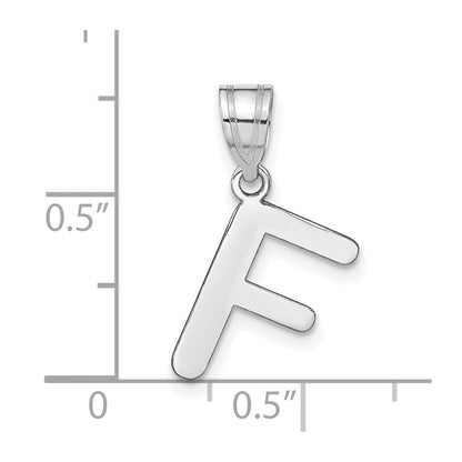 14k White Gold 14kw Polished Bubble Letter F Initial Pendant