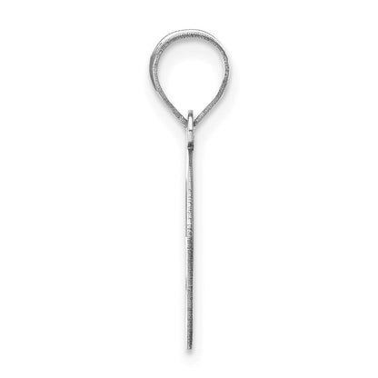 14k White Gold 14kw Polished Bubble Letter G Initial Pendant