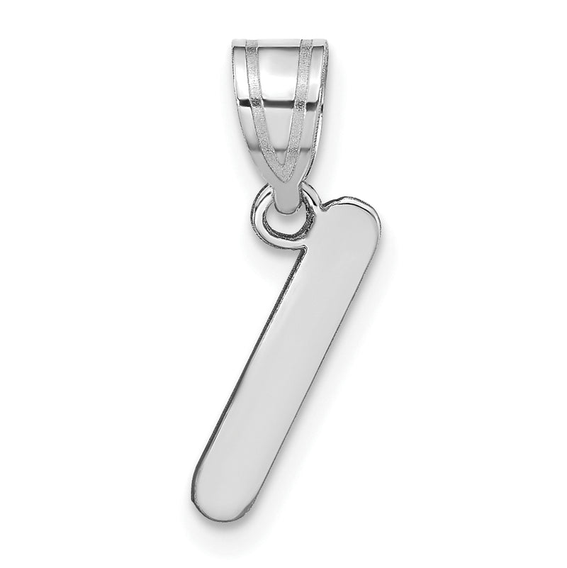 14k White Gold 14kw Polished Bubble Letter I Initial Pendant