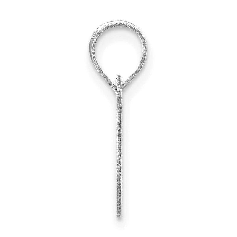 14k White Gold 14kw Polished Bubble Letter J Initial Pendant