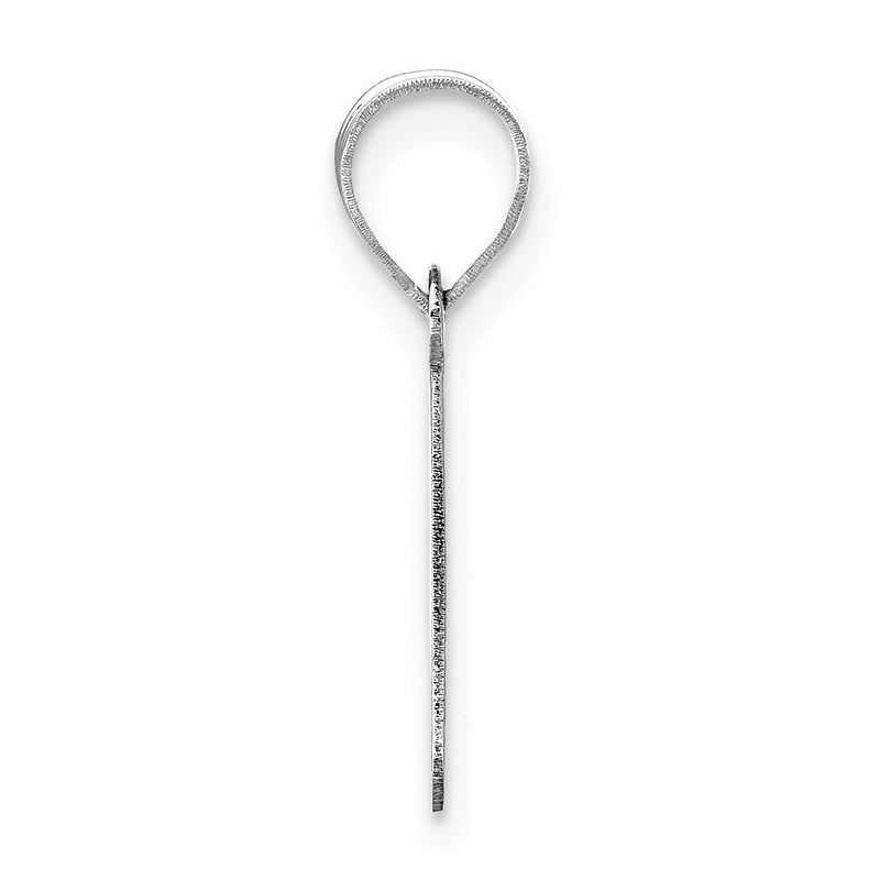 14k White Gold 14kw Polished Bubble Letter P Initial Pendant