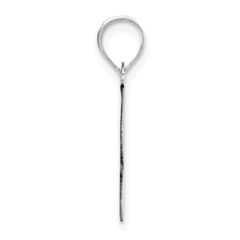 14k White Gold 14kw Polished Bubble Letter R Initial Pendant
