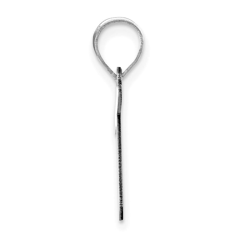 14k White Gold 14kw Polished Bubble Letter T Initial Pendant