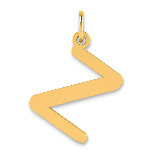 14K Yellow Gold Polished Bubble Letter Z Initial Pendant