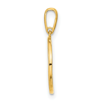14k Yellow Gold 14K Polished Circle with HOPE Pendant