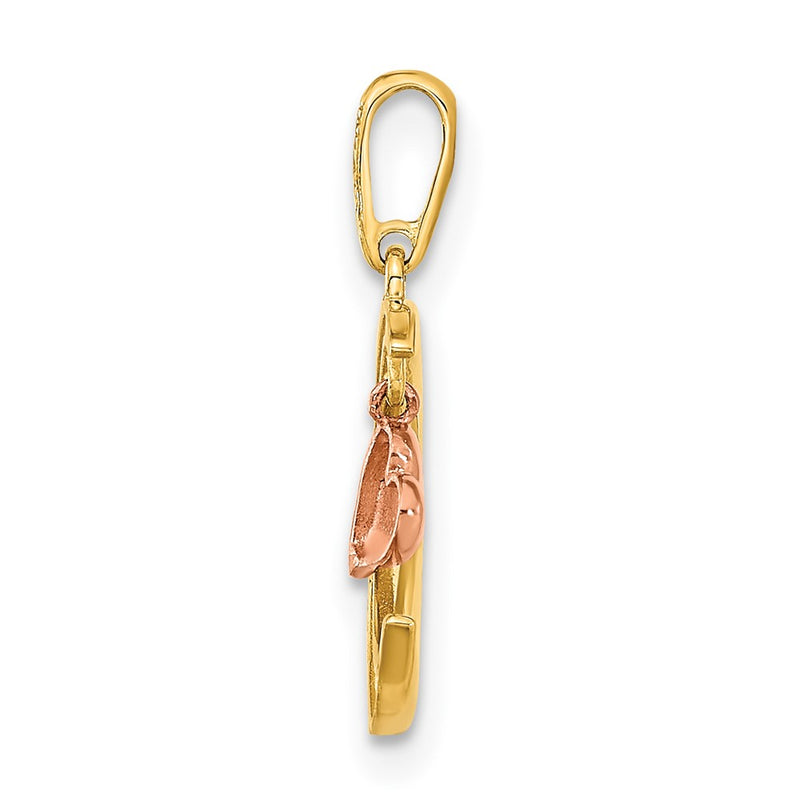 14k Two-tone 14K Two-tone CZ Moon Heart Pendant