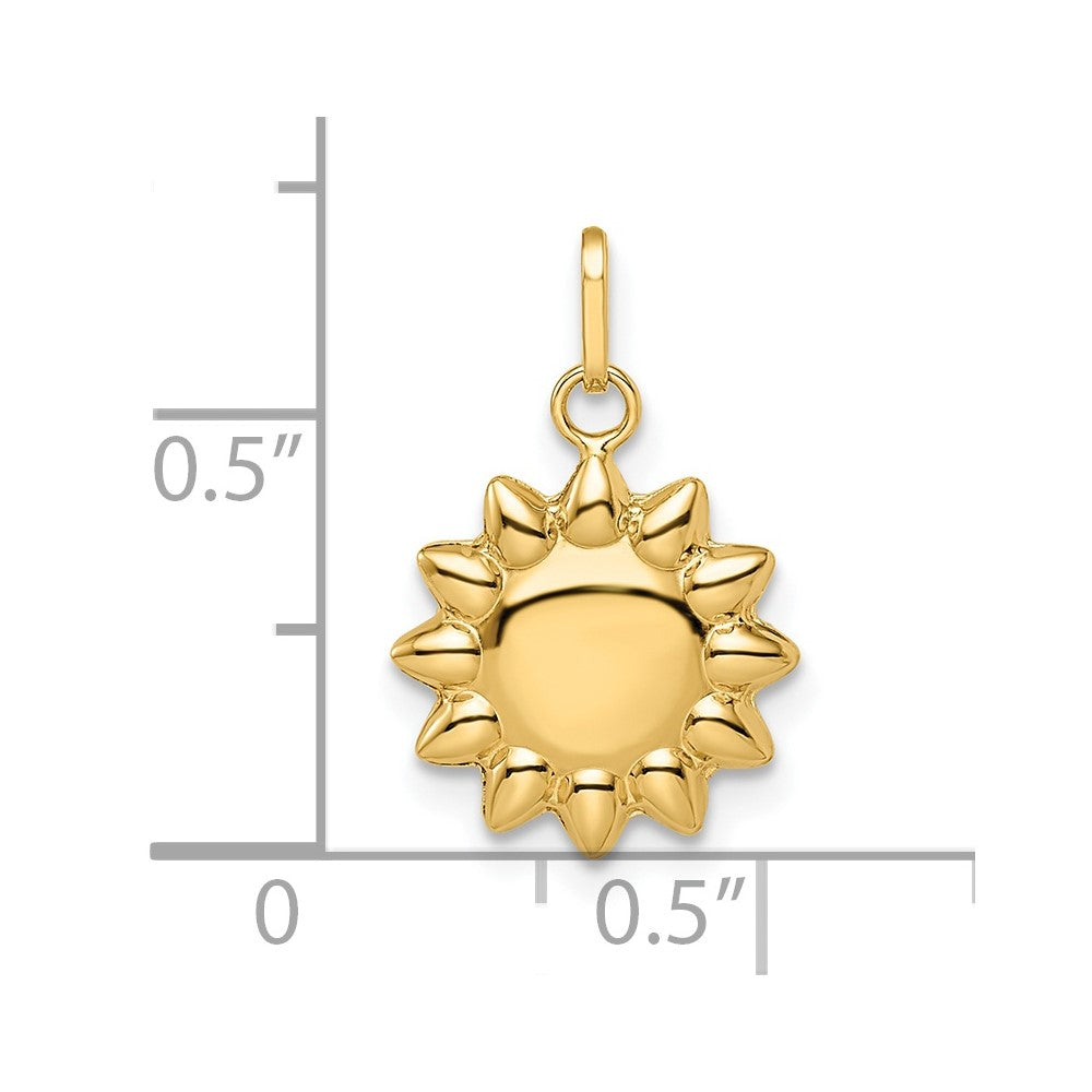 14k Yellow Gold 14k Polished Puffed Sun Pendant