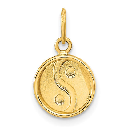 14k Yellow Gold 14K Polished Black/White Enamel Yin and Yang Pendant