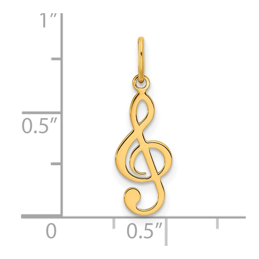 14k Yellow Gold 14K Polished Treble Clef Pendant
