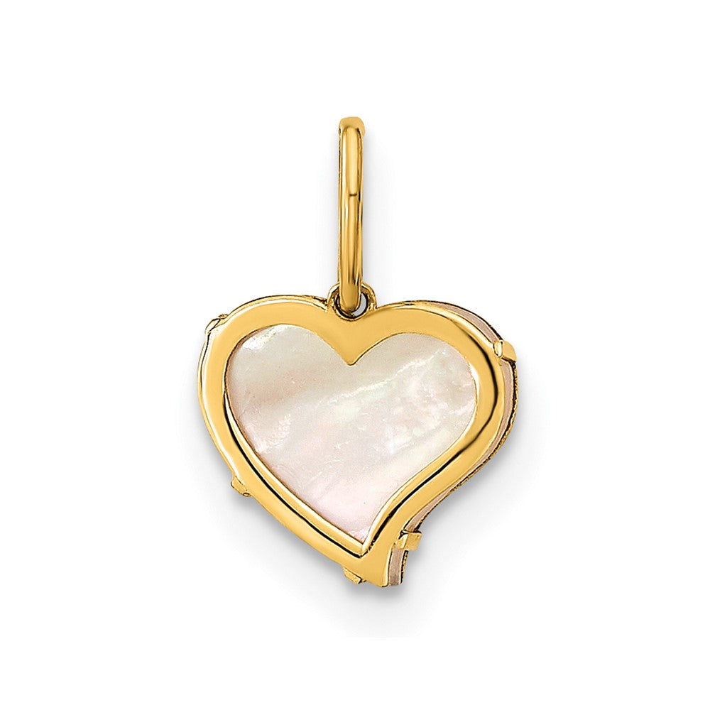 14k Yellow Gold 14K Polished Mother of Pearl Heart Pendant