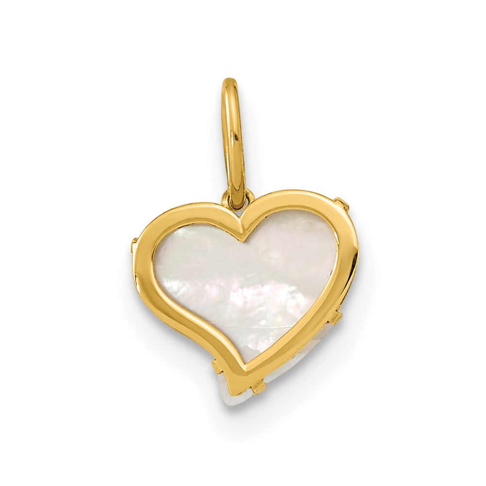 14k Yellow Gold 14K Polished Mother of Pearl Heart Pendant