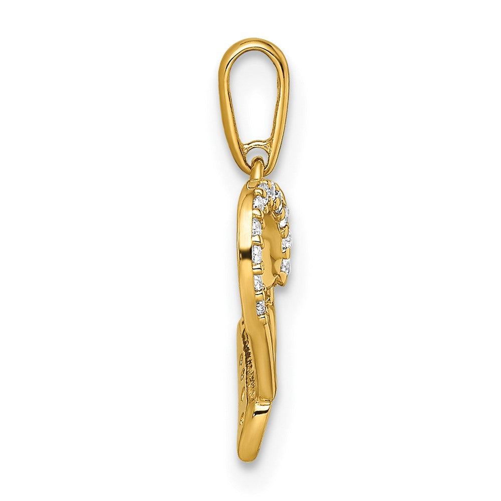 14k Yellow Gold 14k CZ LOVE Heart Pendant