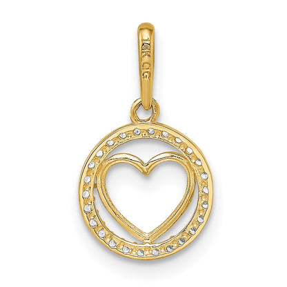 14k Yellow Gold 14k CZ Heart Pendant