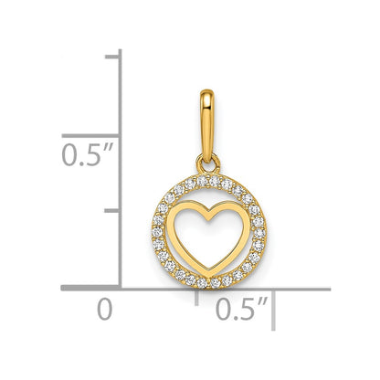 14k Yellow Gold 14k CZ Heart Pendant