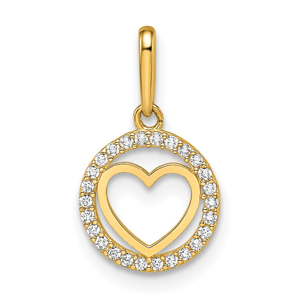 14k Yellow Gold 14k CZ Heart Pendant