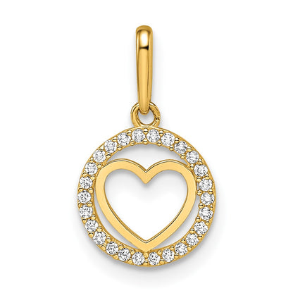 14k Yellow Gold 14k CZ Heart Pendant