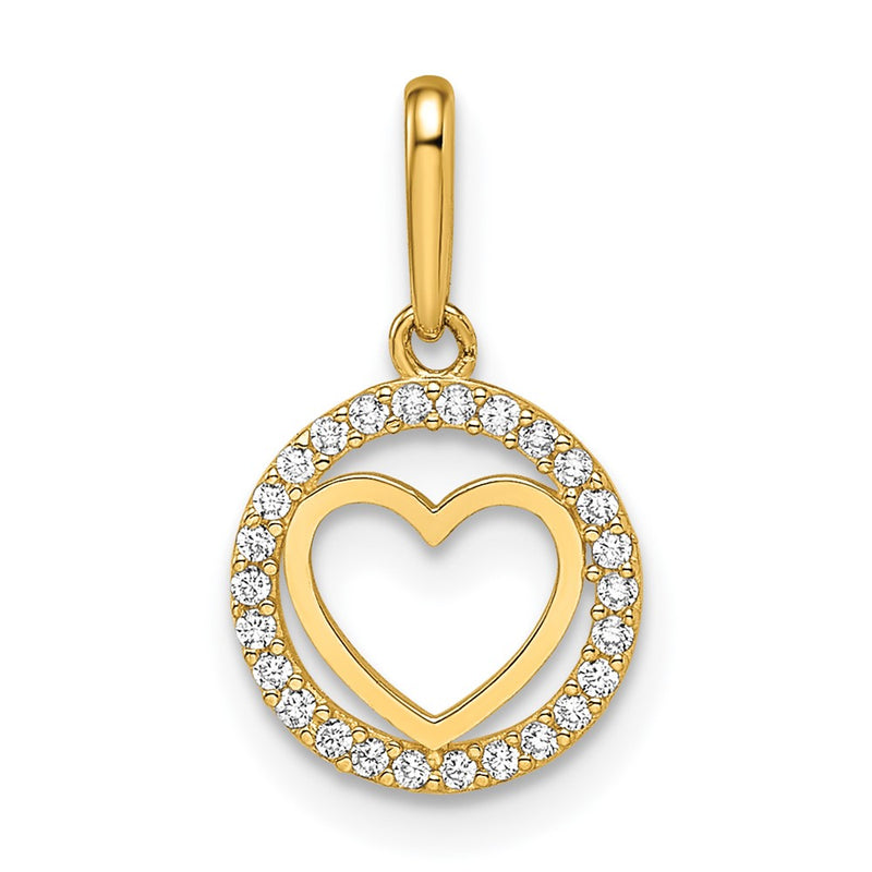 14k Yellow Gold 14k CZ Heart Pendant