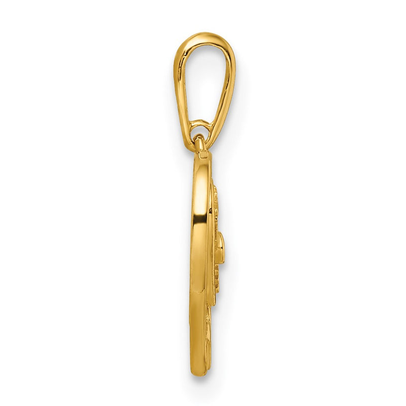 14k Yellow Gold 14k CZ Mom & Daughter Heart Pendant