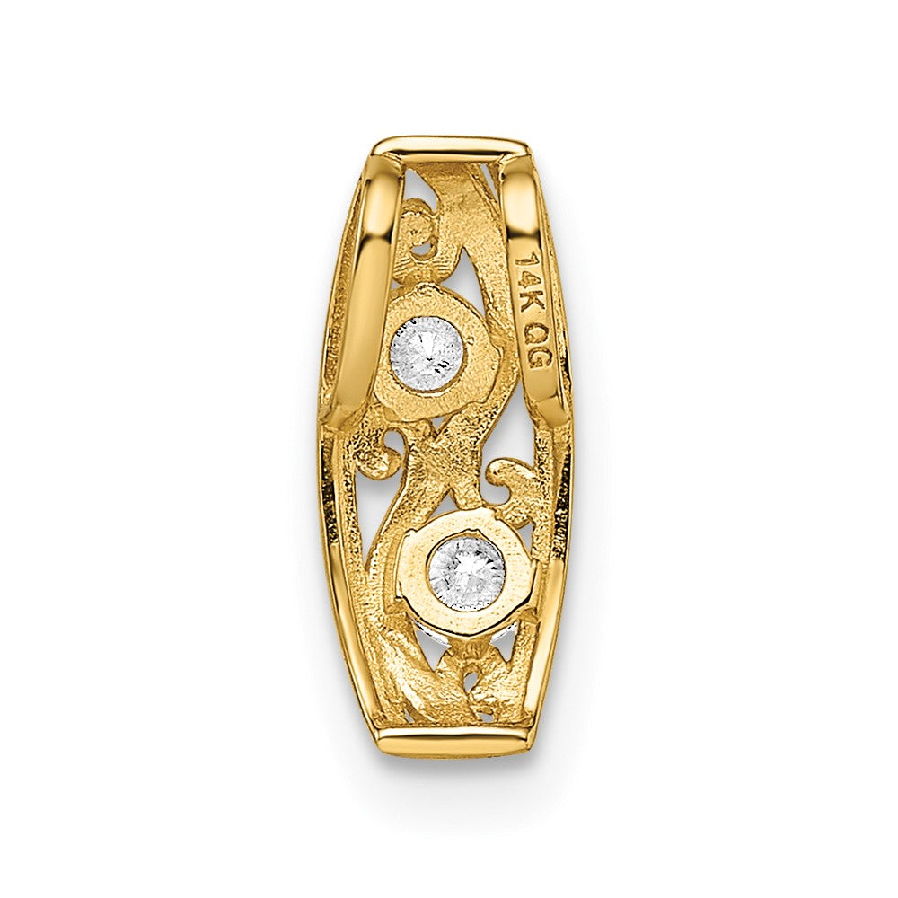 14k Yellow Gold 14k CZ Chain Slide
