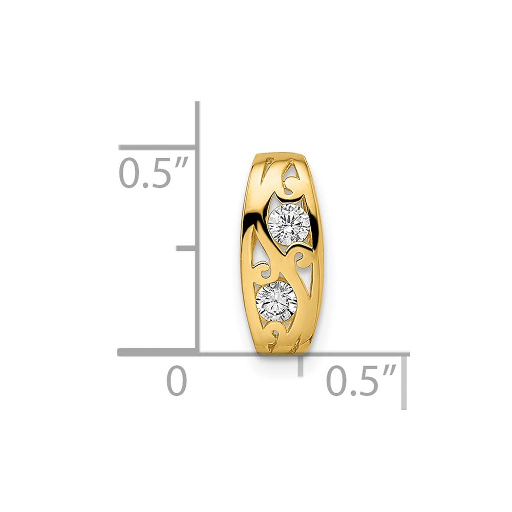 14k Yellow Gold 14k CZ Chain Slide